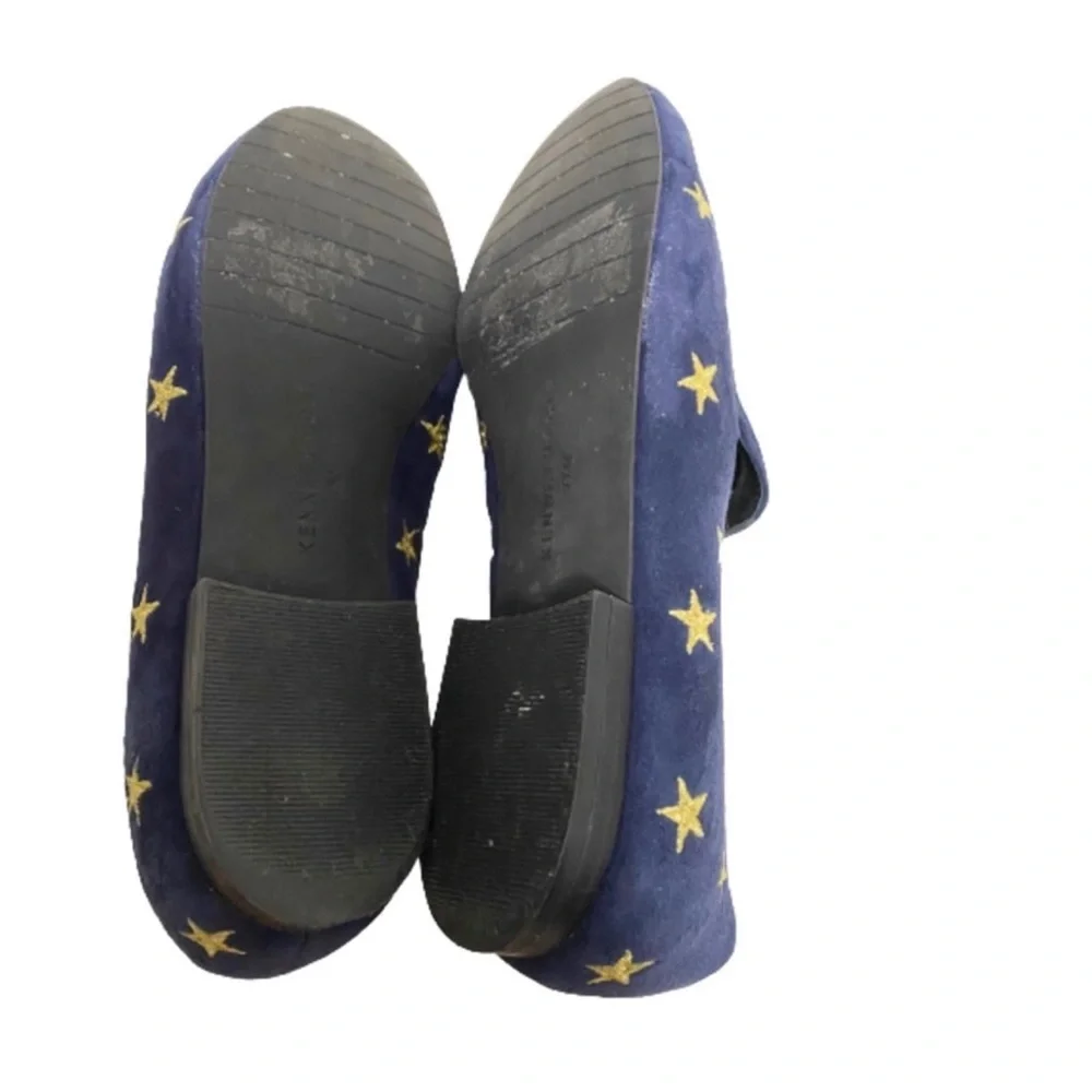 Kenneth cole New York westley navy blue and gold star loafers  size 7.5
